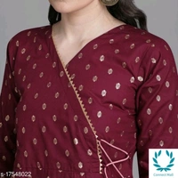 Women Cotton Straight Printed Long Kurti With Palazzos - XL